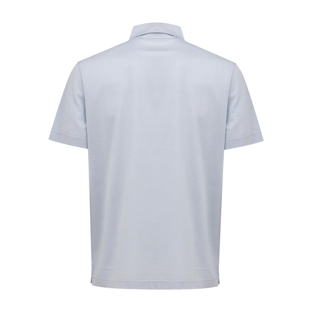 Canali Blauw poloshirt met korte mouwen Blue Heren