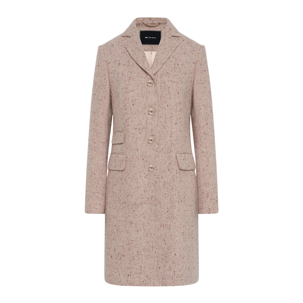 Kiton Elegant Cashmere Coat Pink Dames