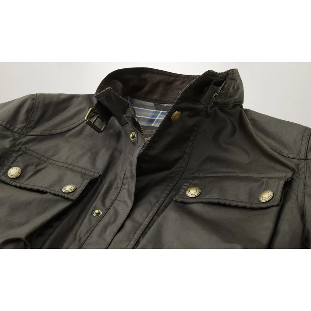 Belstaff Racemaster Waxed Jacket Faded Olive Green Heren