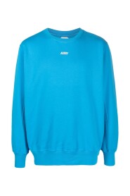 Blaues Sweatshirt mit Rundhalsausschnitt aus Baumwolle