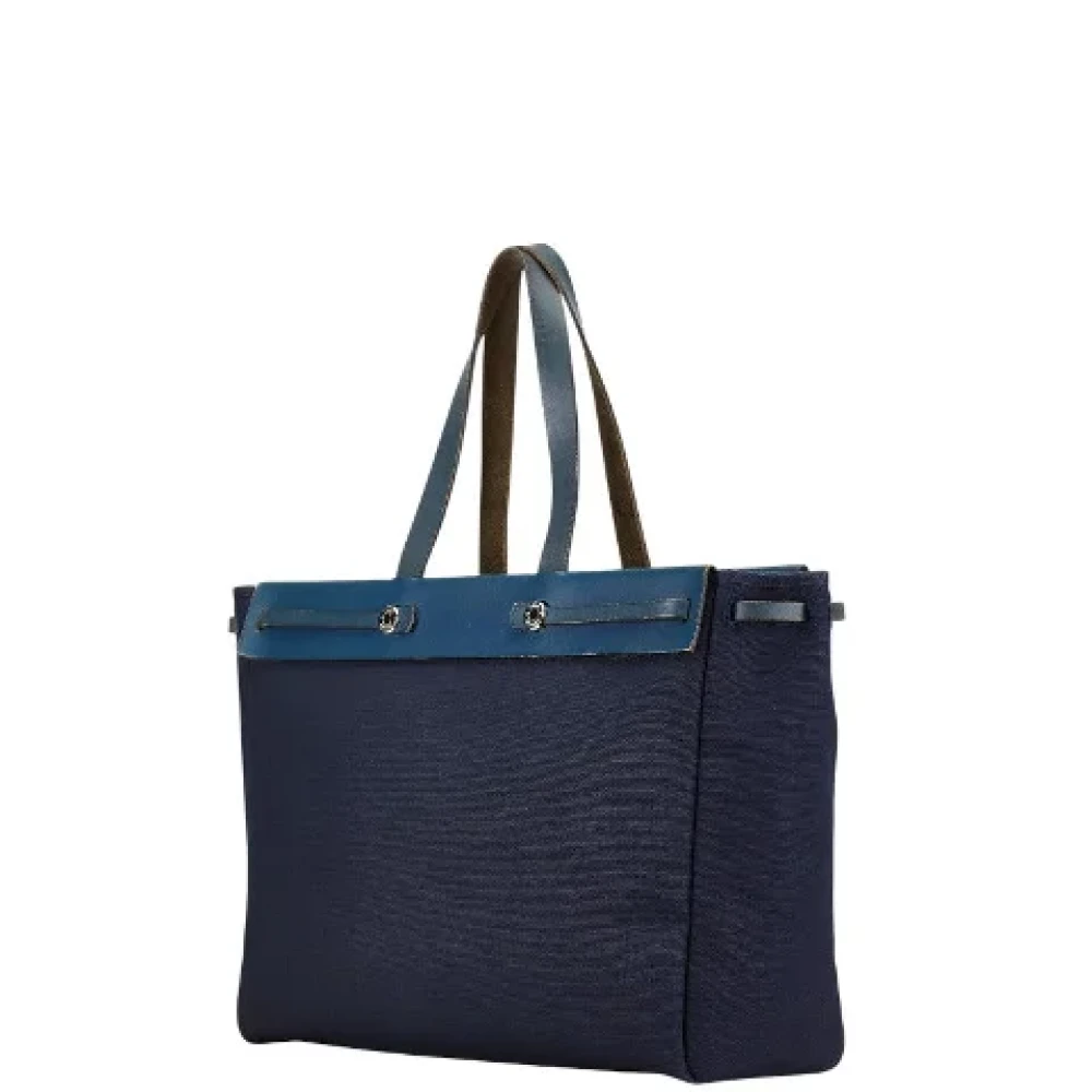 Hermès Vintage Pre-owned Canvas handbags Blue Dames