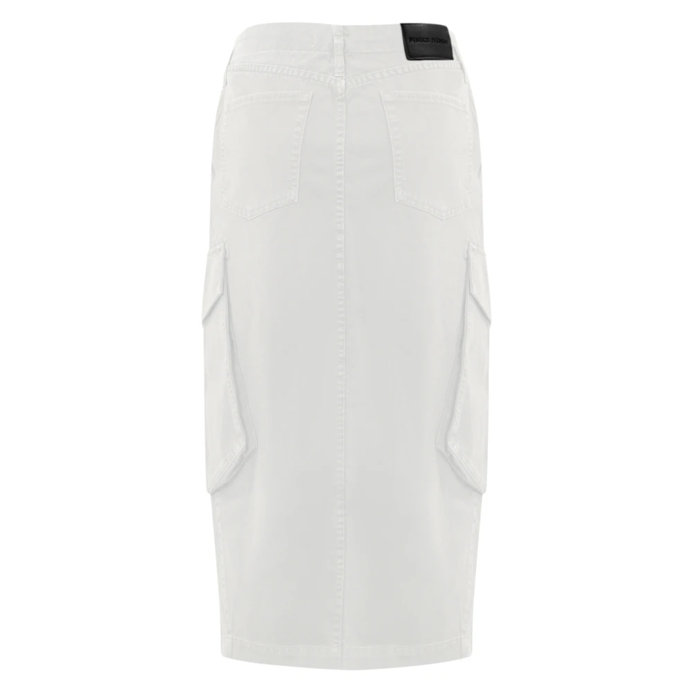 pinko Witte Denim Rok Met Hoge Taille White Dames