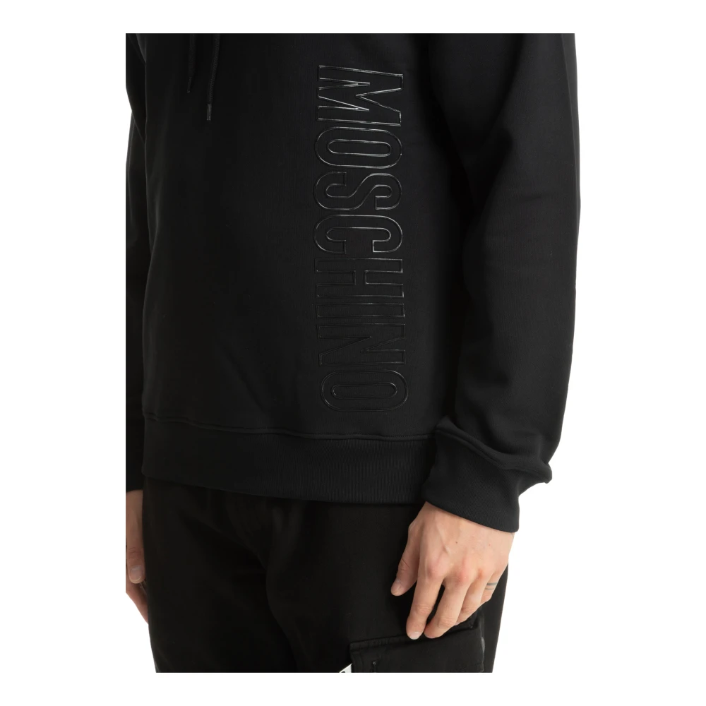 Moschino Trekkoord Effen Logo Hoodie Black Heren