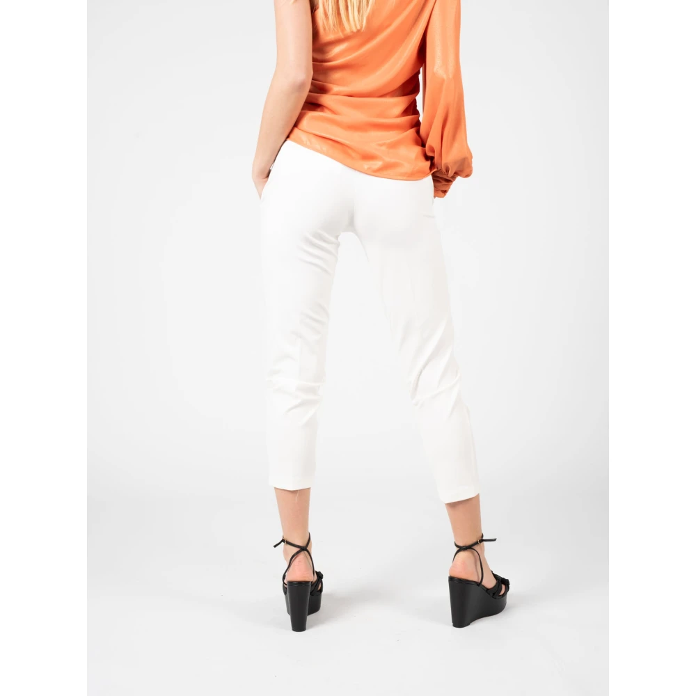 pinko Cropped Trousers White Dames