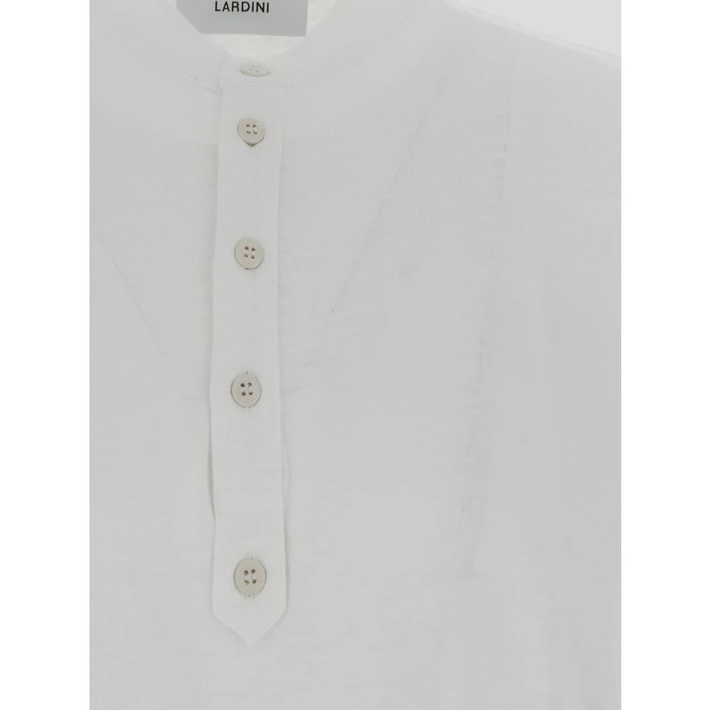 Lardini Linnen T-Shirt White Heren