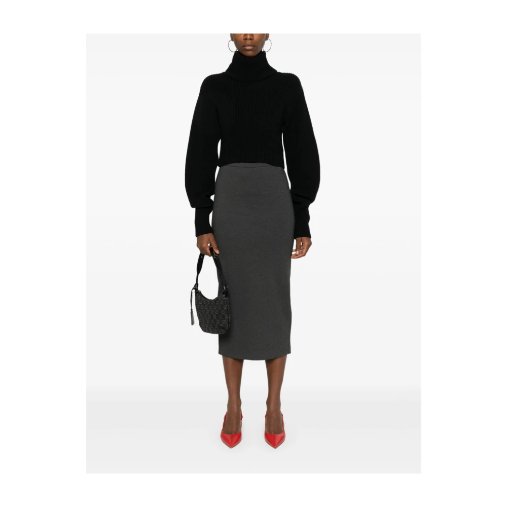 pinko Grijze Stretch Viscose Pencil Rok Gray Dames