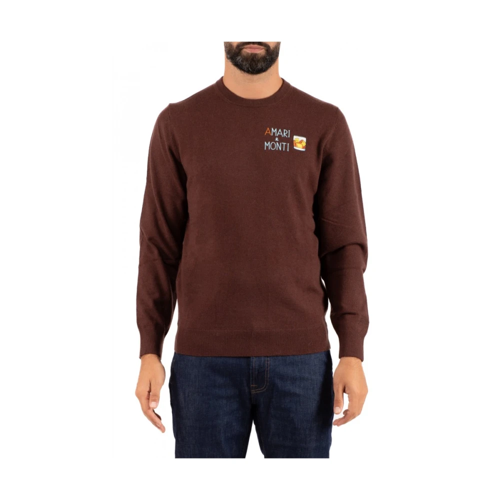 Saint Barth Brown Round-Neck Knitwear, Male, Xl, Maglia
