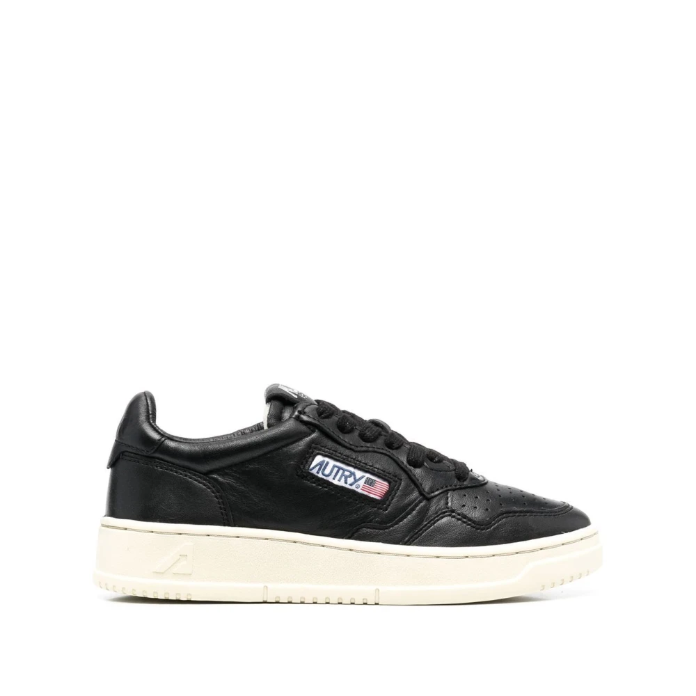 Autry Zwarte Medalist Sneakers met Logo Patch