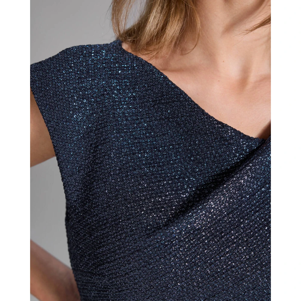 Swing Bouclé Draperie Cocktailjurk Blue Dames
