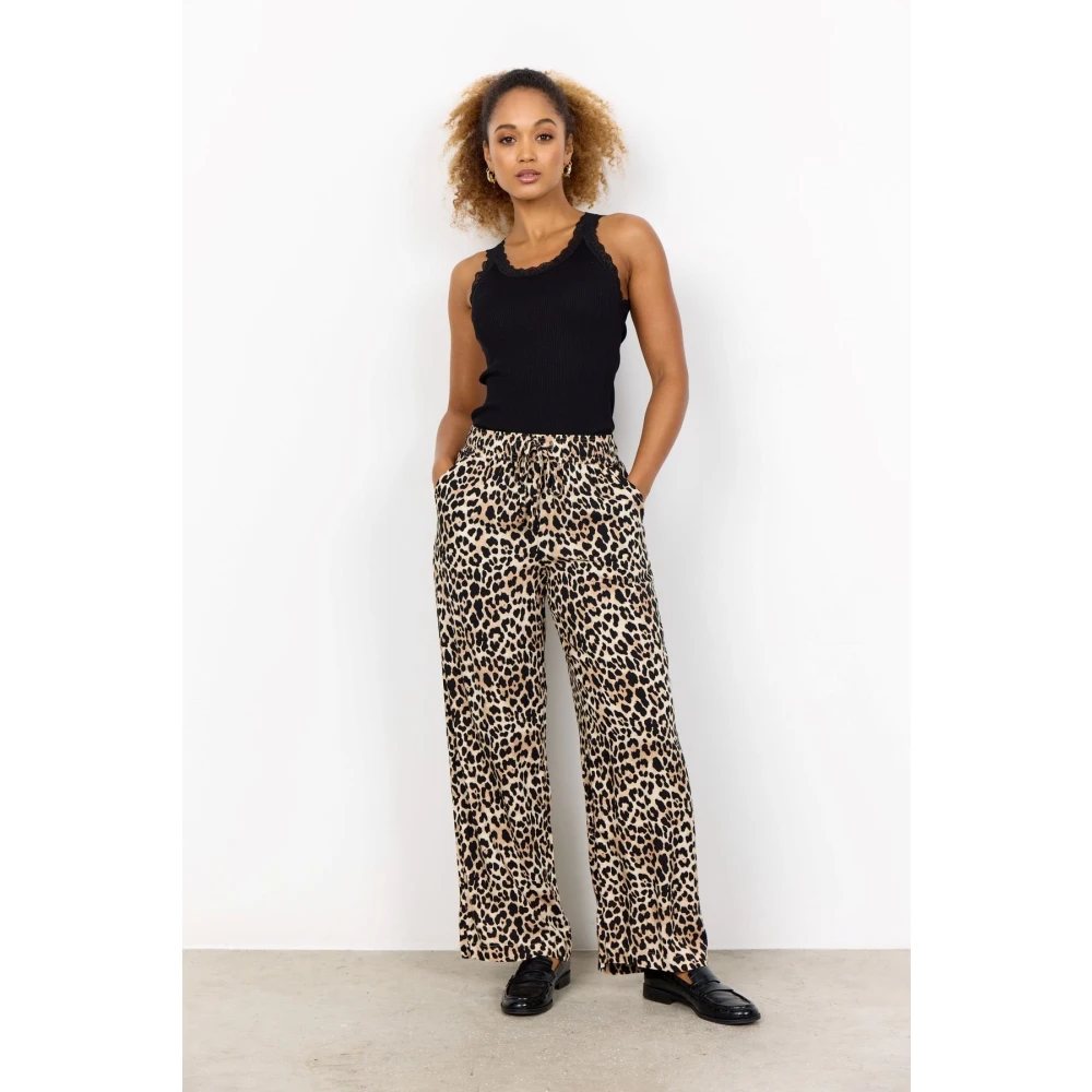 Soyaconcept Gedrukte Viscose Elastische Taille Broek Multicolor Dames