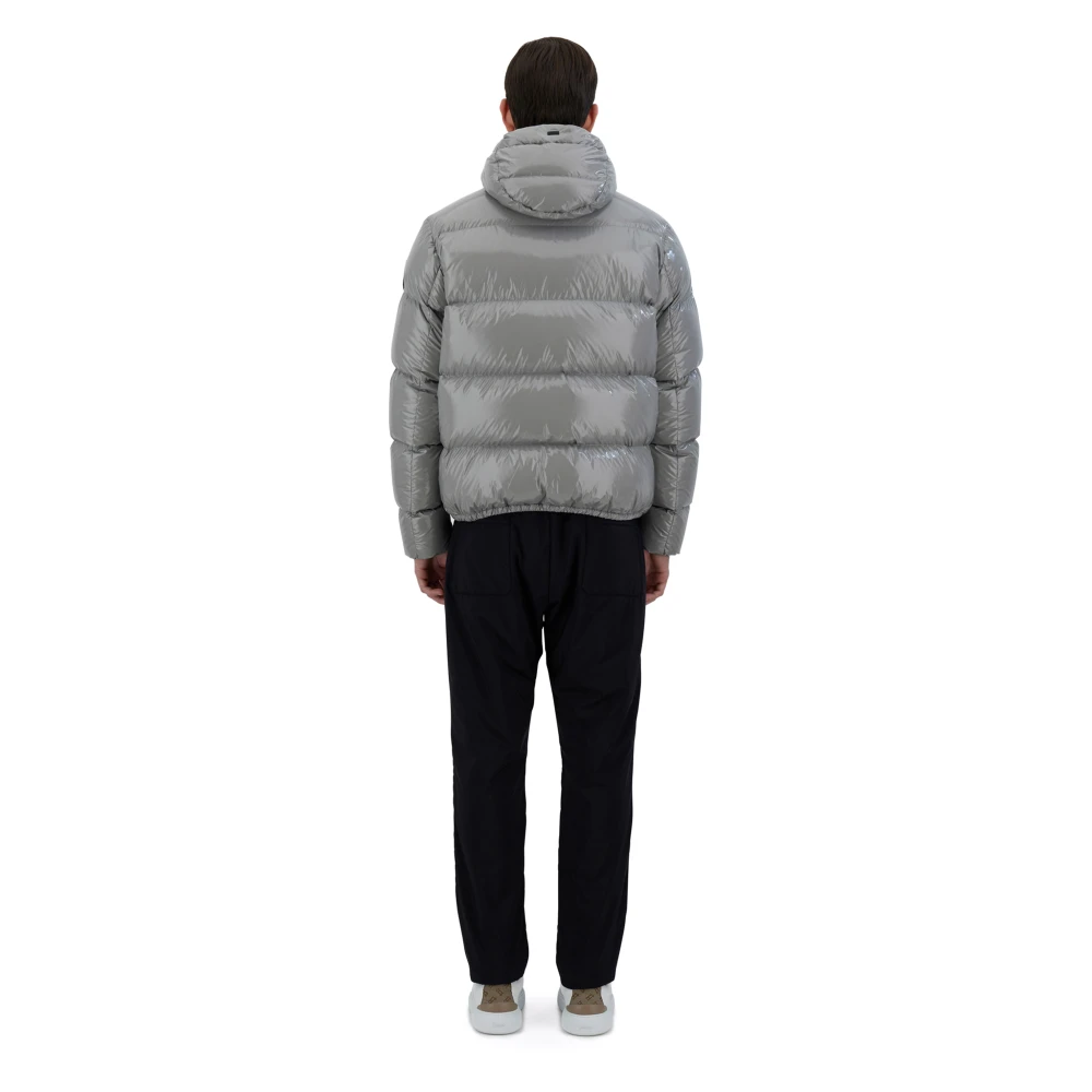 Herno Lichtgrijze Gelakte Pufferjas Gray Heren