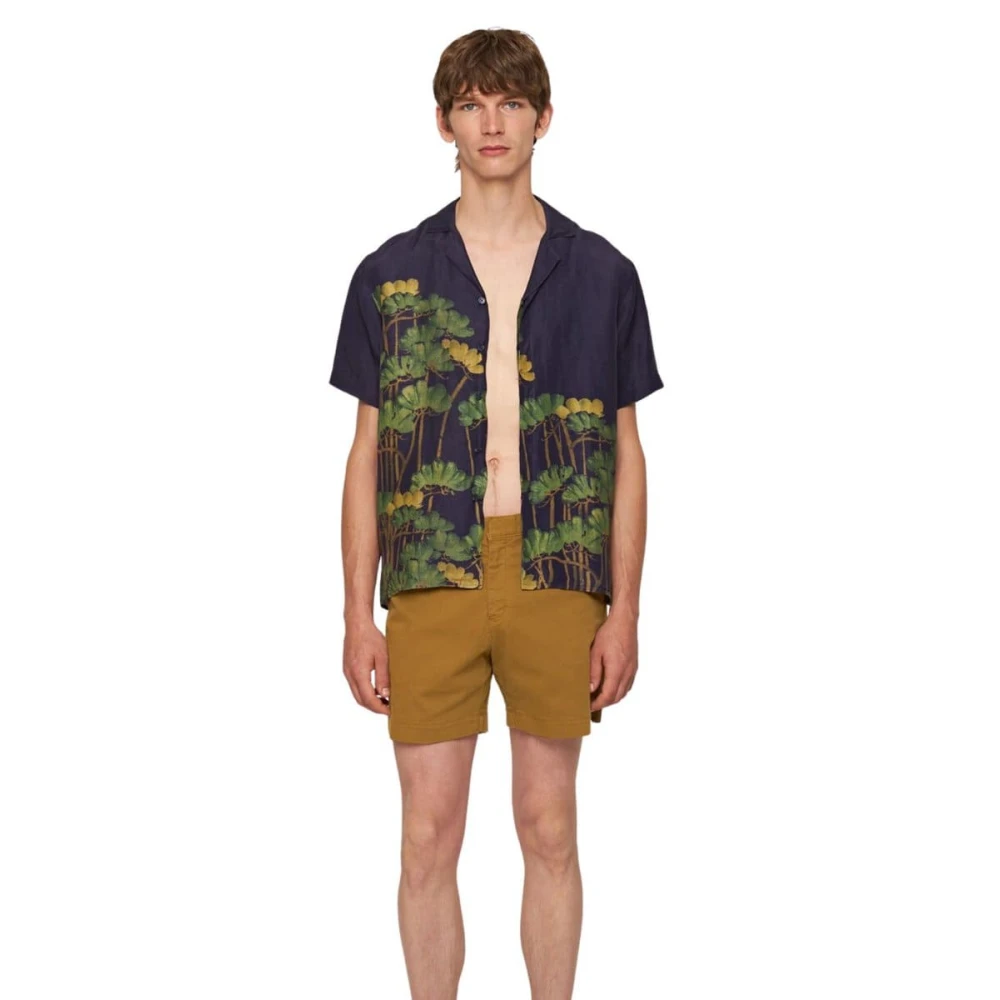 Orlebar Brown Gouden Khaki Stretch Katoenen Shorts Brown Heren