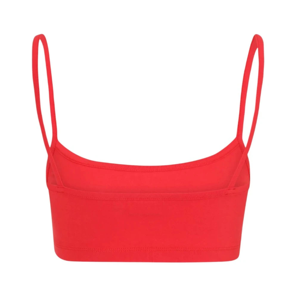 Fila Strakke Crop Top met Geborduurd Embleem Red Dames