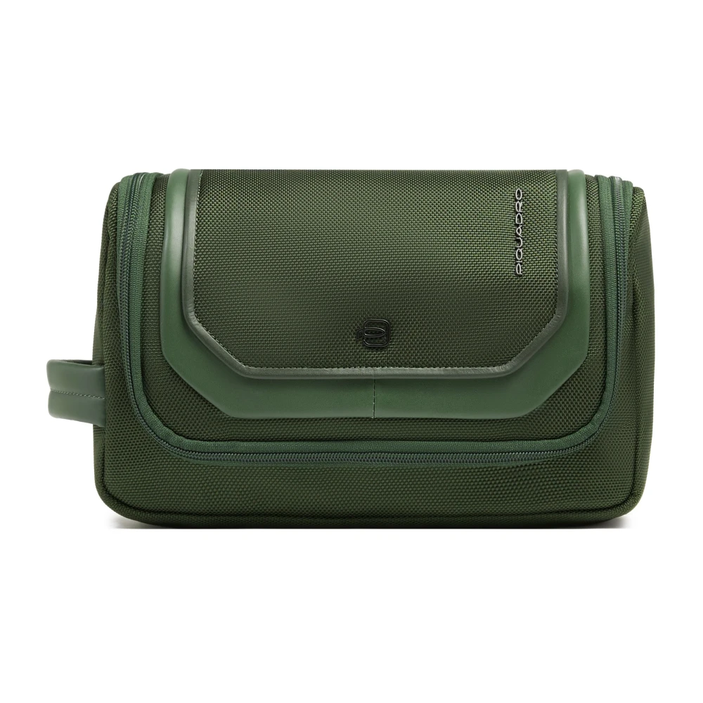 Piquadro Men's Green Toilet Bags, One Size, Hanging Toiletry Bag