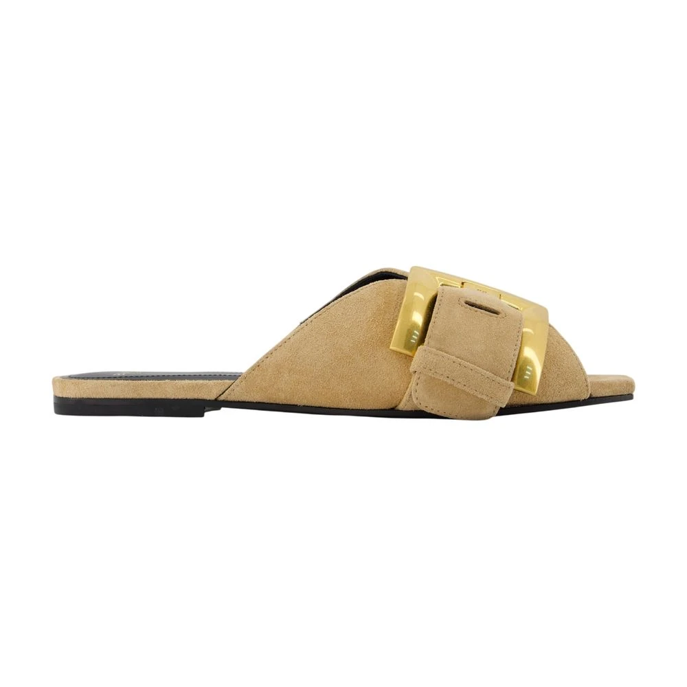 Balmain Brown Anthem Mules - Female - Sliders - 3 Uk - Shoes