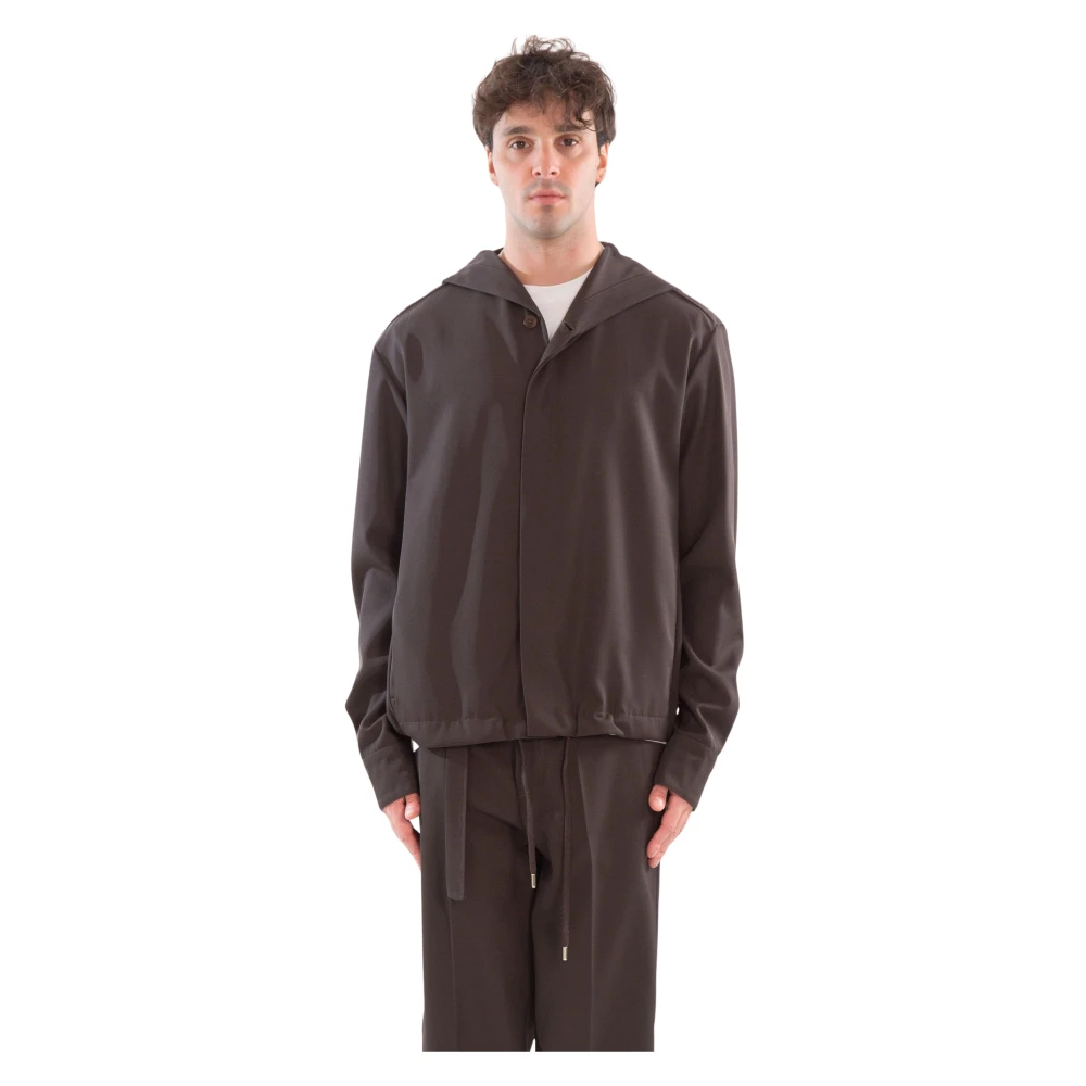Costumein Oversized Hoodie Shirt Brown Heren