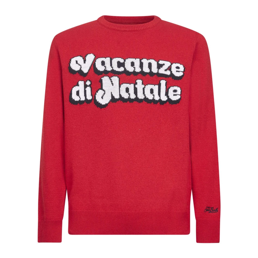 Mc2 Saint Barth Men's Red Round-Neck Knitwear, 2XL, Christmas Vacation Jumper
