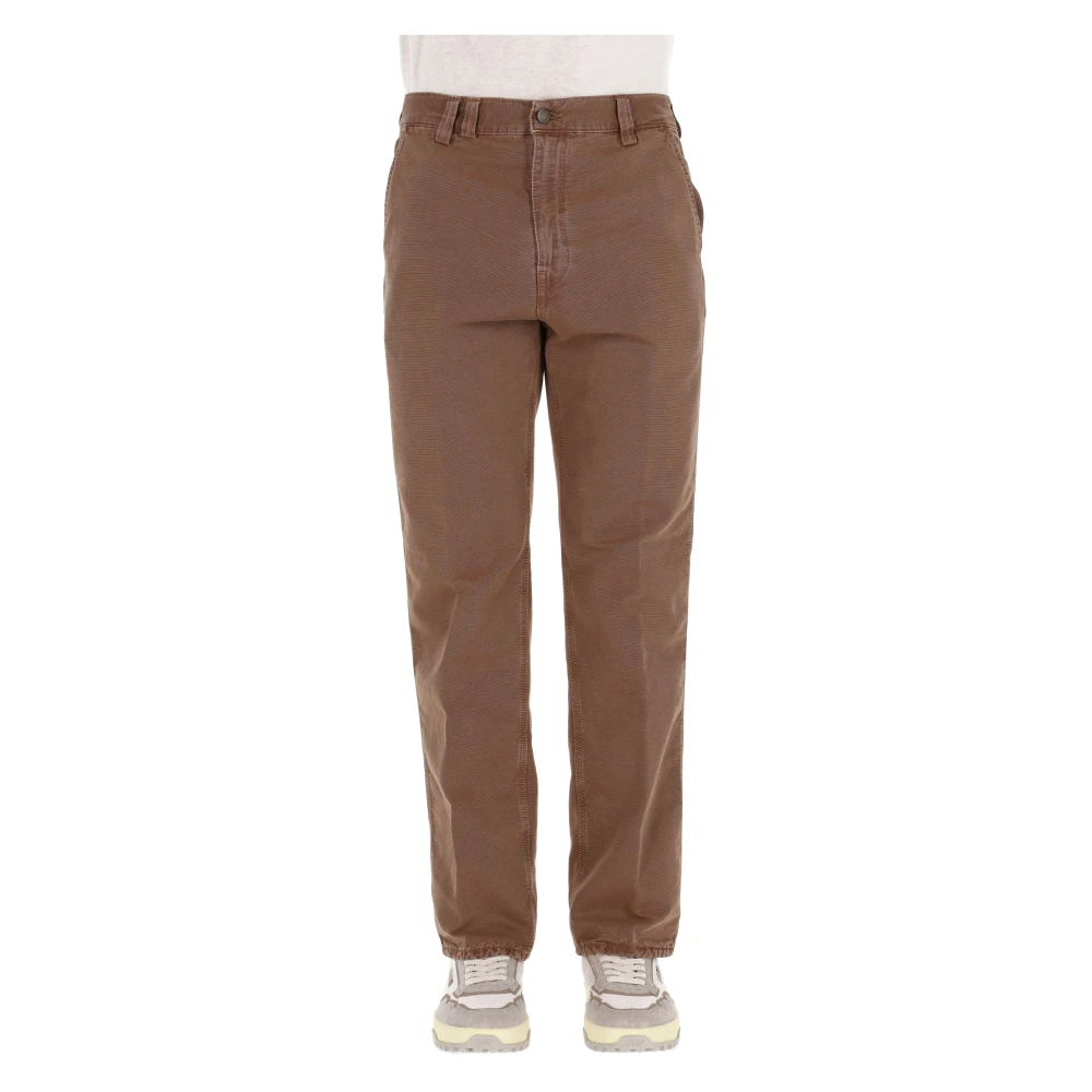 Haikure Men's Brown Canvas Trousers Warren Model - Straight Trousers - W35 - Trousers