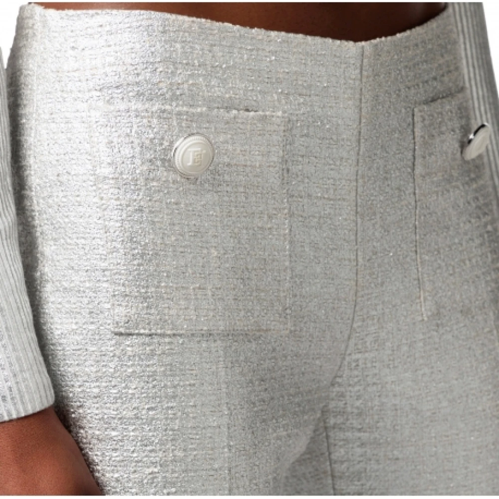 Elisabetta Franchi Cropped Trousers Gray Dames
