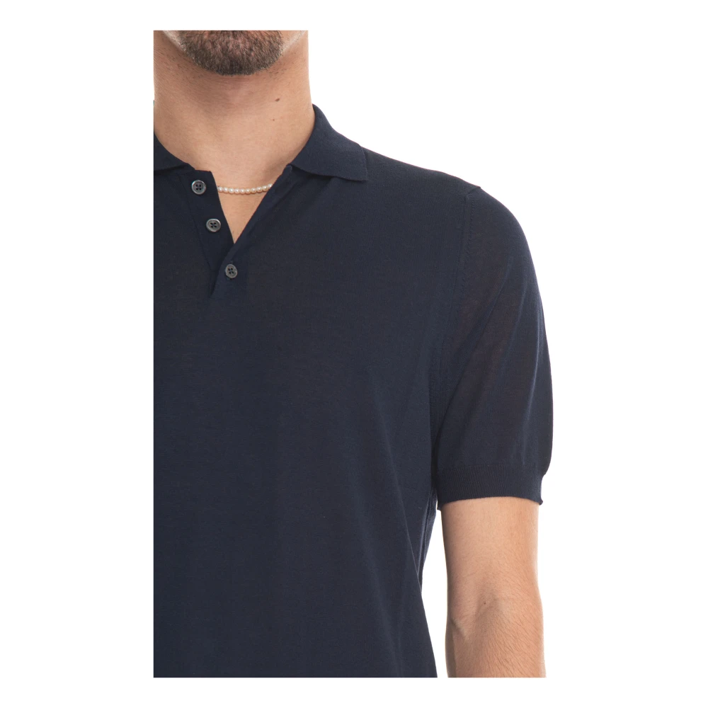 Hindustrie Lichtgewicht Katoenen Poloshirt Blue Heren