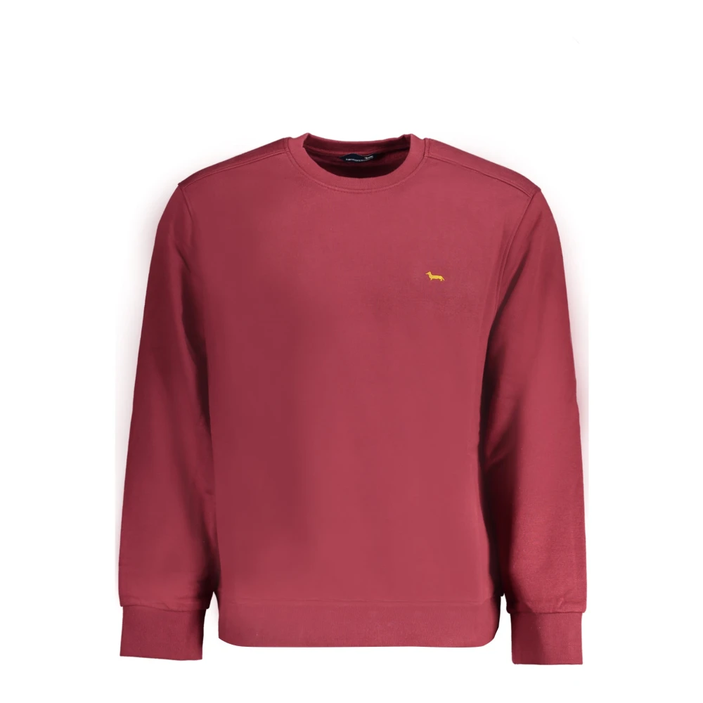 Harmont & Blaine Rode lange mouw geborduurd logo sweatshirt Red Heren