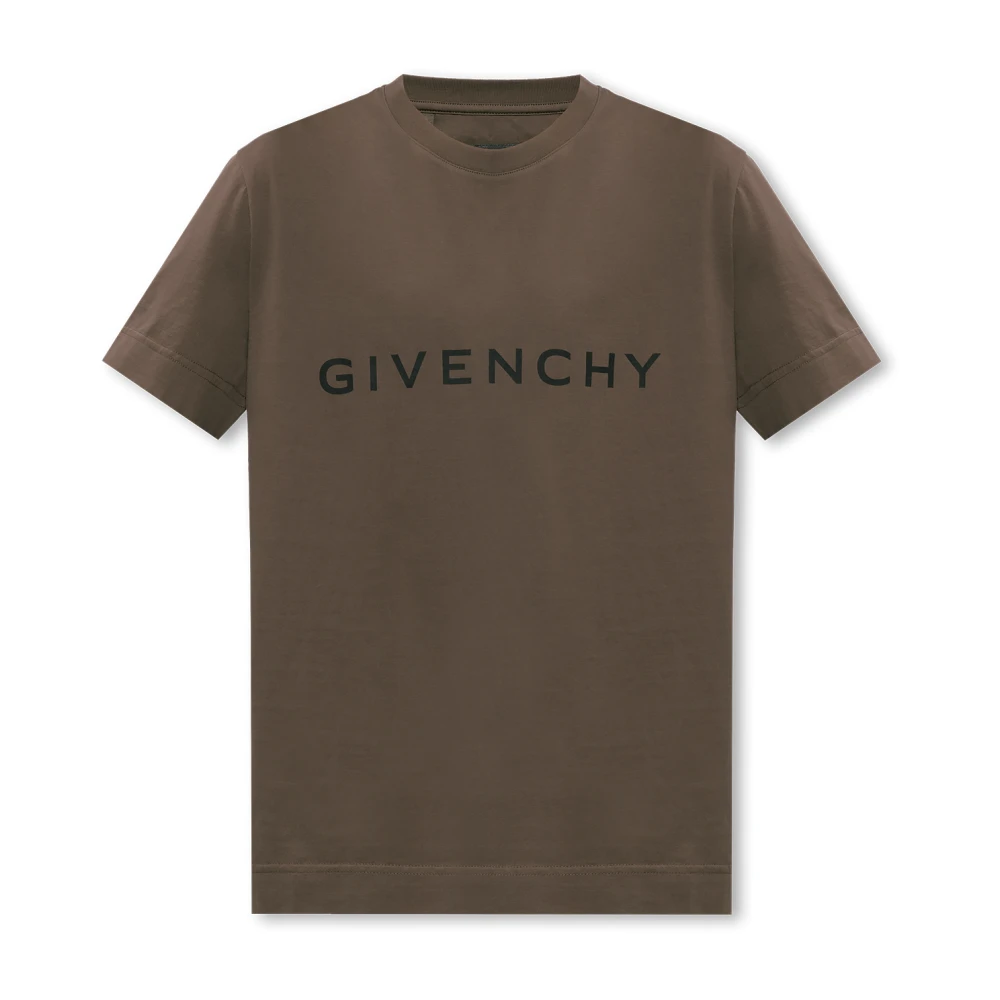 Givenchy Groene T-shirt met Contrasterende Letters Green Heren