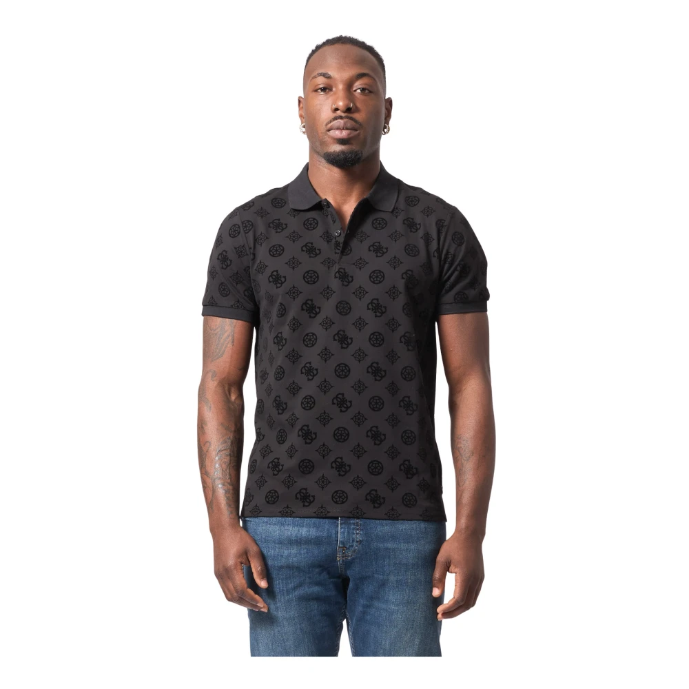 Guess Zwarte Polo T-shirts en Polos Black Heren