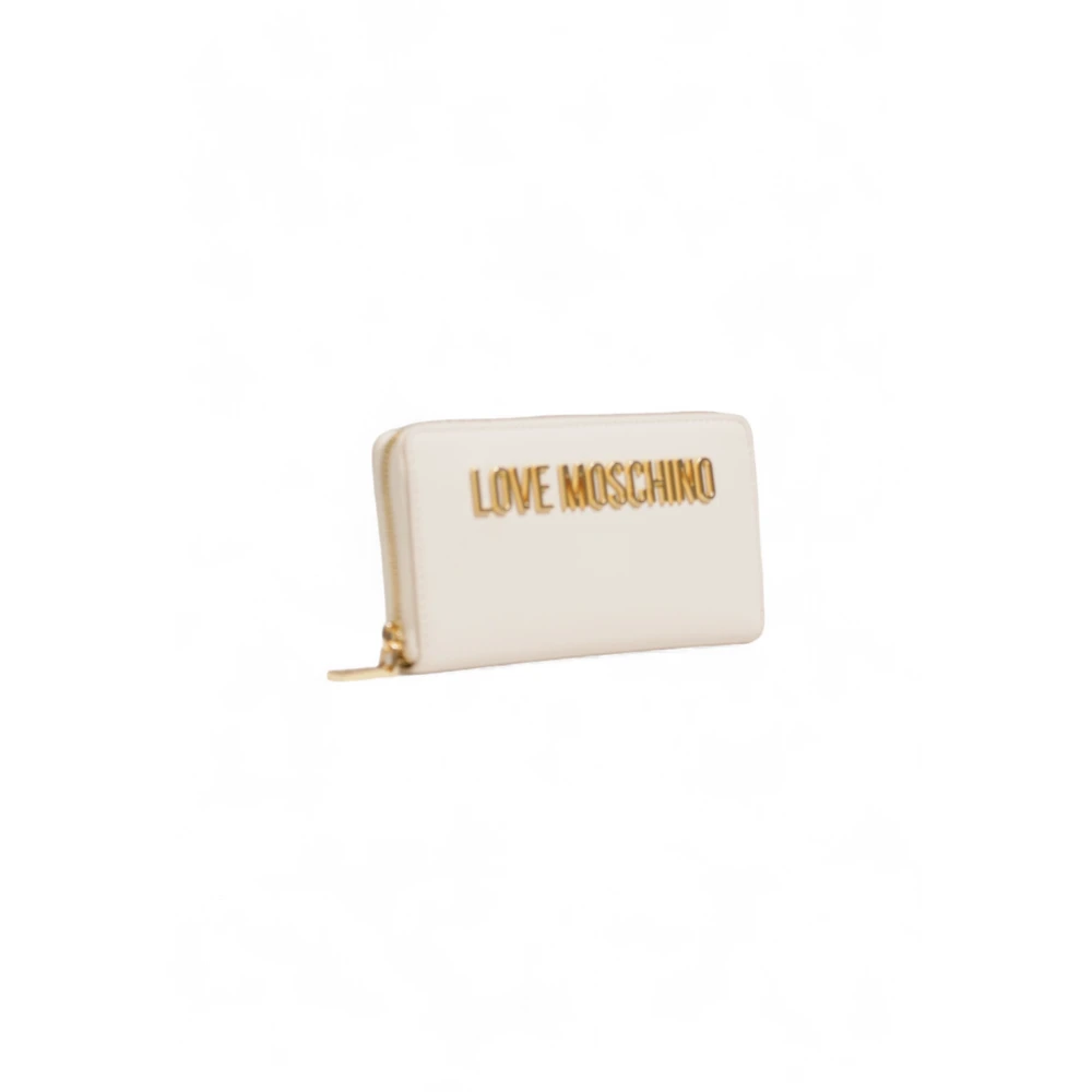 Love Moschino Stijlvolle Beige Ritsportemonnee Beige Dames