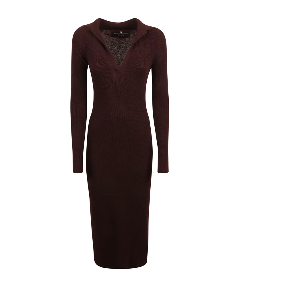 Ermanno Scervino Gebreide Jurk met Abito Stijl Brown Dames