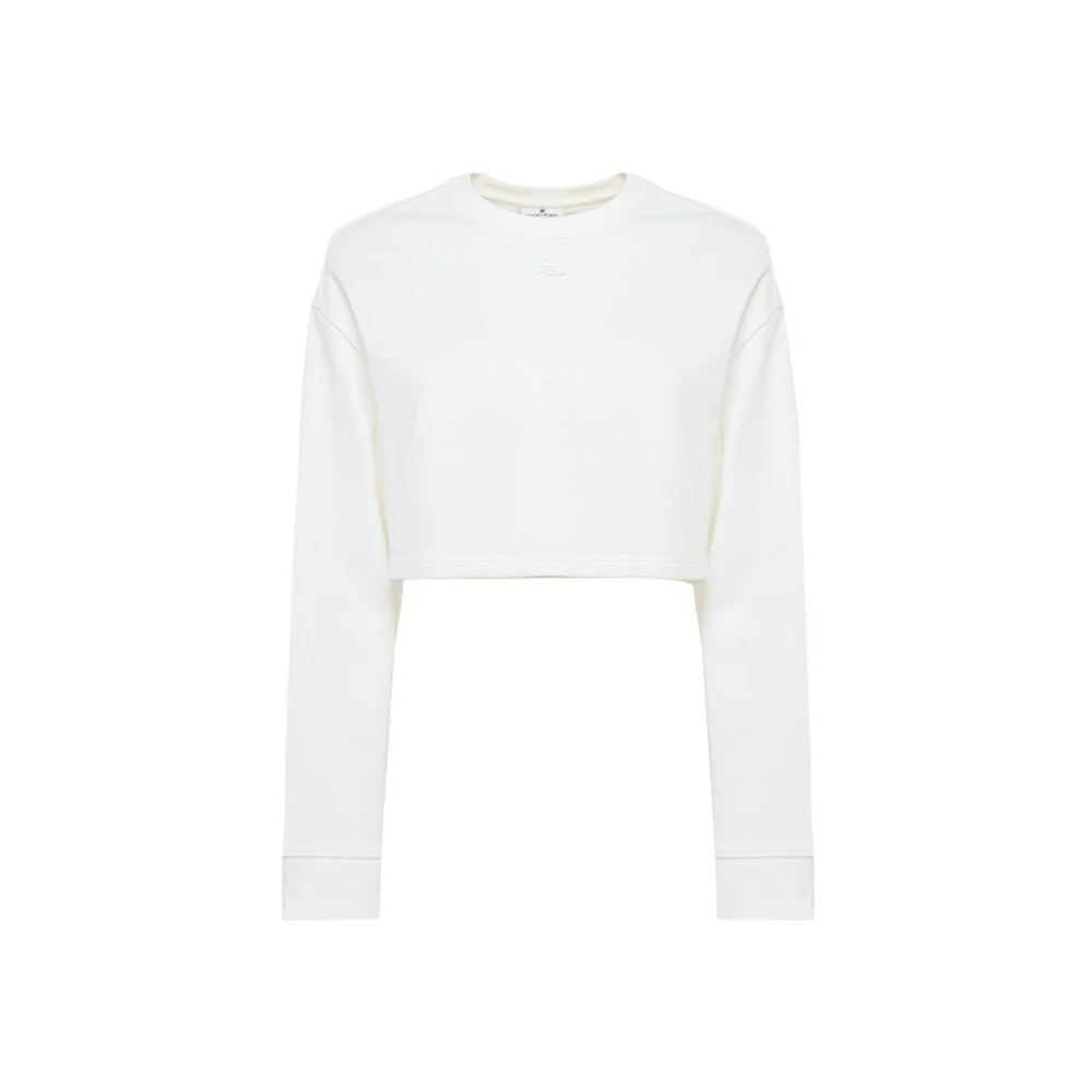Courrèges Flared Sleeve Crew Neck Sweatshirt White Heren