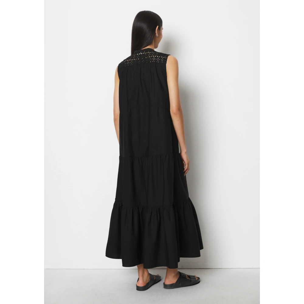 Marc O'Polo Maxi cascade jurk A-lijn Black Dames