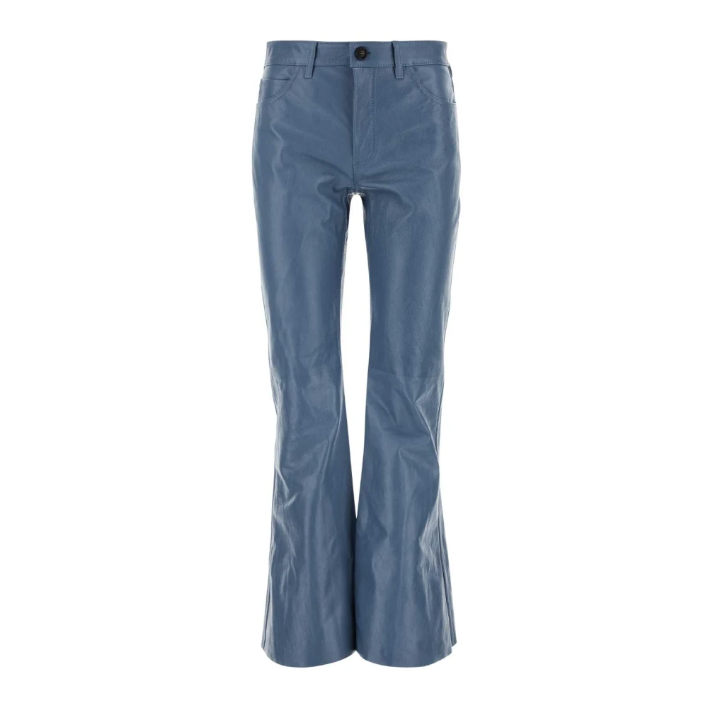 Marni Leather Trousers Blue Dames