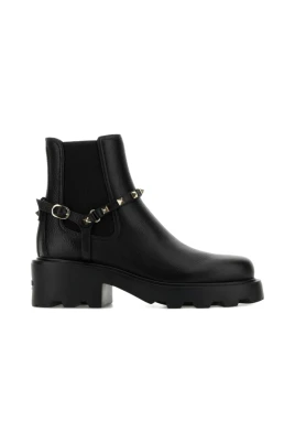 Svarta Dekorerade Ankelboots