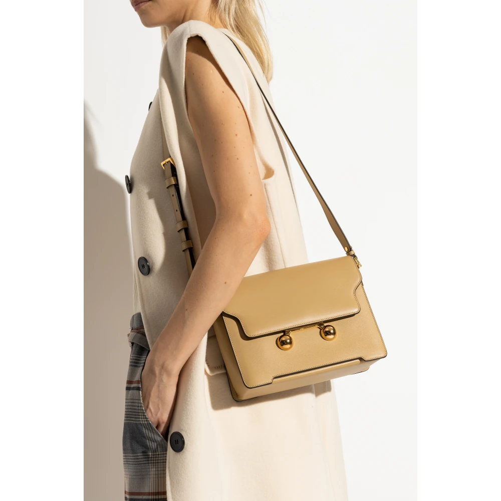 Marni Schoudertas Trunkaroo Medium Beige Dames