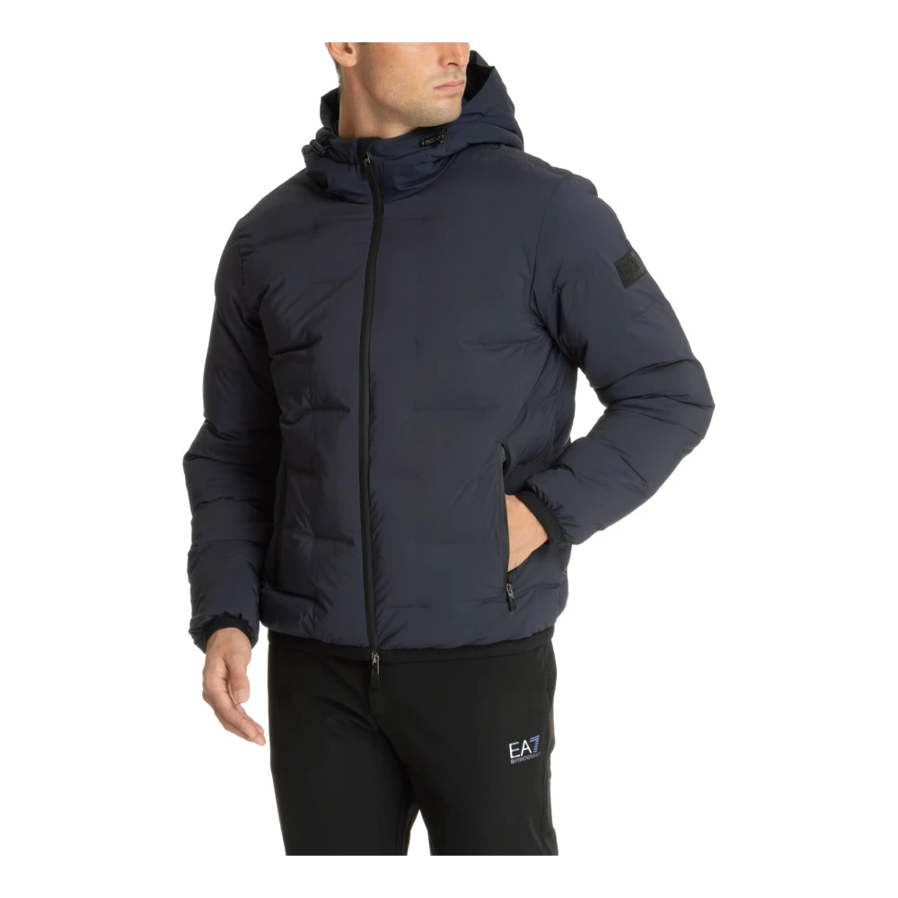 Emporio Armani EA7 Ritssluiting Effen Logo Zakken Jas Blue Heren