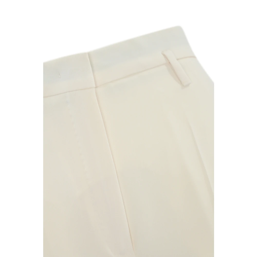 Max Mara Studio Hoge Taille Wijde Broek in Cady Beige Dames