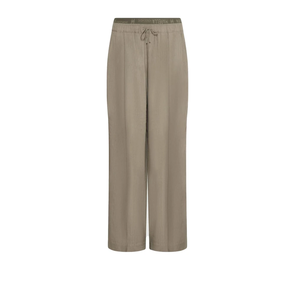 Marella Femme Vert Pantalons, Taille: 42 Fr Pantalon Ample À Taille Élastique