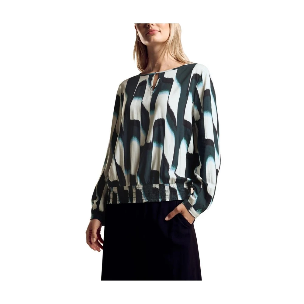Street One Groene Viscose Abstract Print Blouse Green Dames