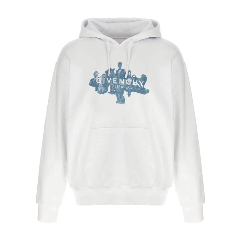 Givenchy Witte Hoodie met Logo Print White Heren
