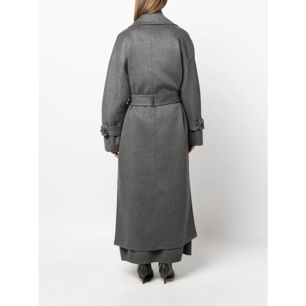 BRUNELLO CUCINELLI Wrap Coat Gray Dames
