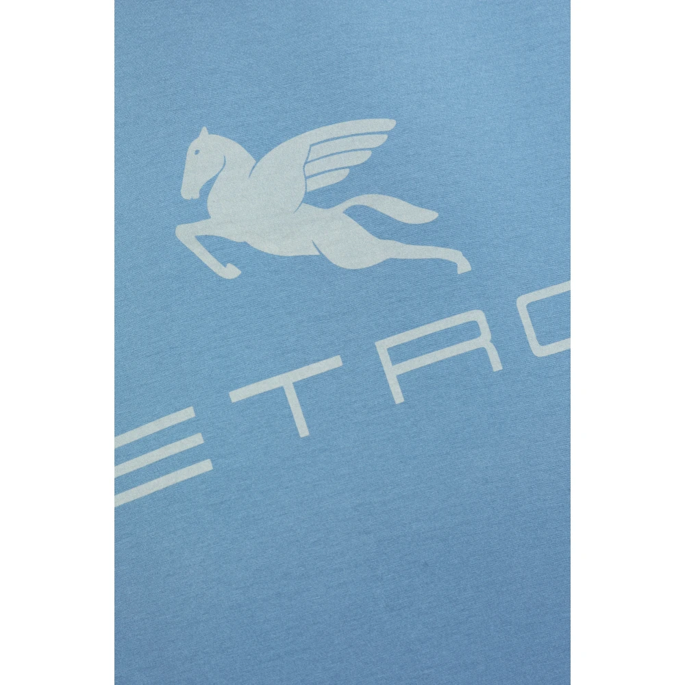 ETRO T-shirt met bedrukt logo Blue Heren