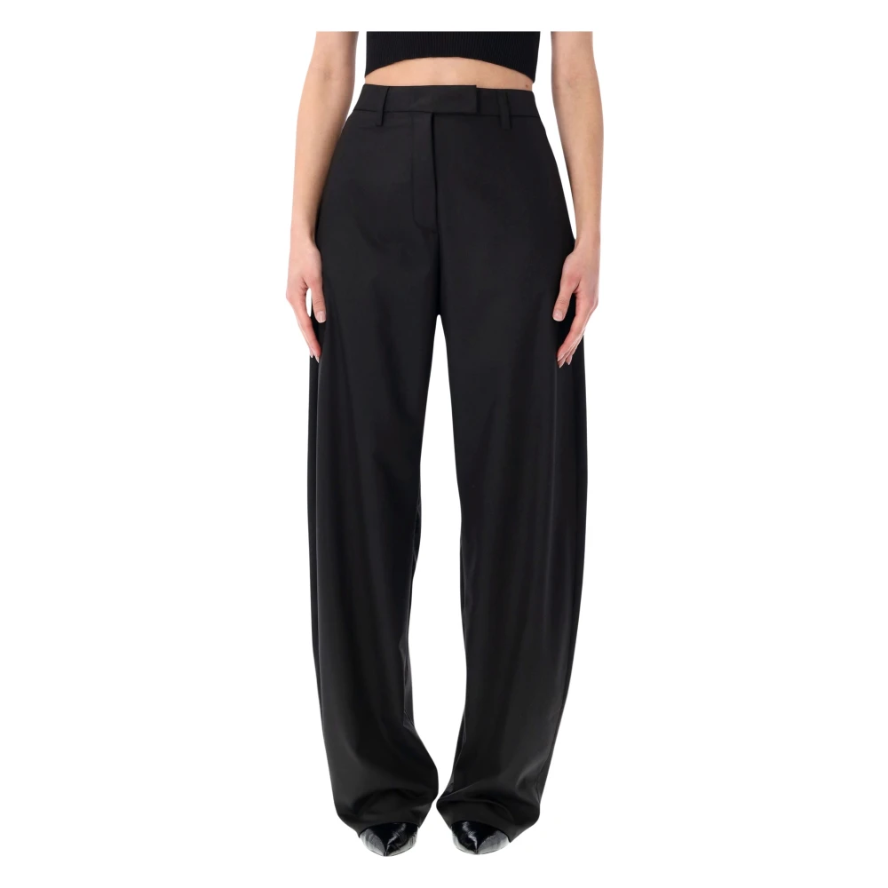 Thelatest Women's Black Dina Wide-Leg Pant - Wide Trousers - Xs - Trousers
