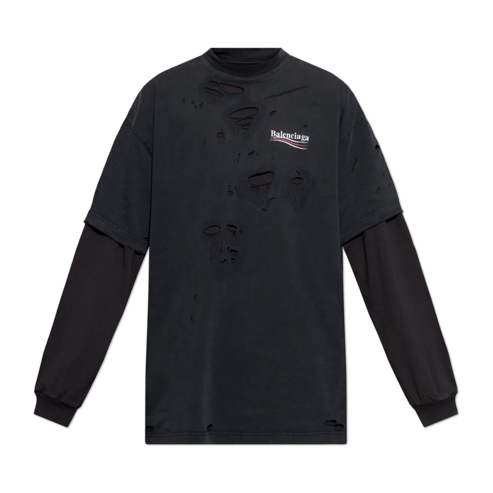 Balenciaga Layered Long Sleeve T-Shirt Black