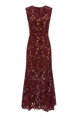 Guipure Lace Midi Dress