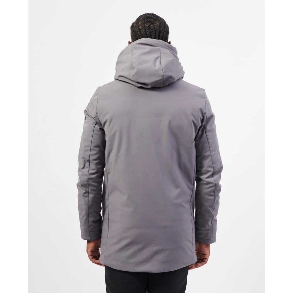 YES ZEE Grijze gewatteerde jas met capuchon Gray Heren