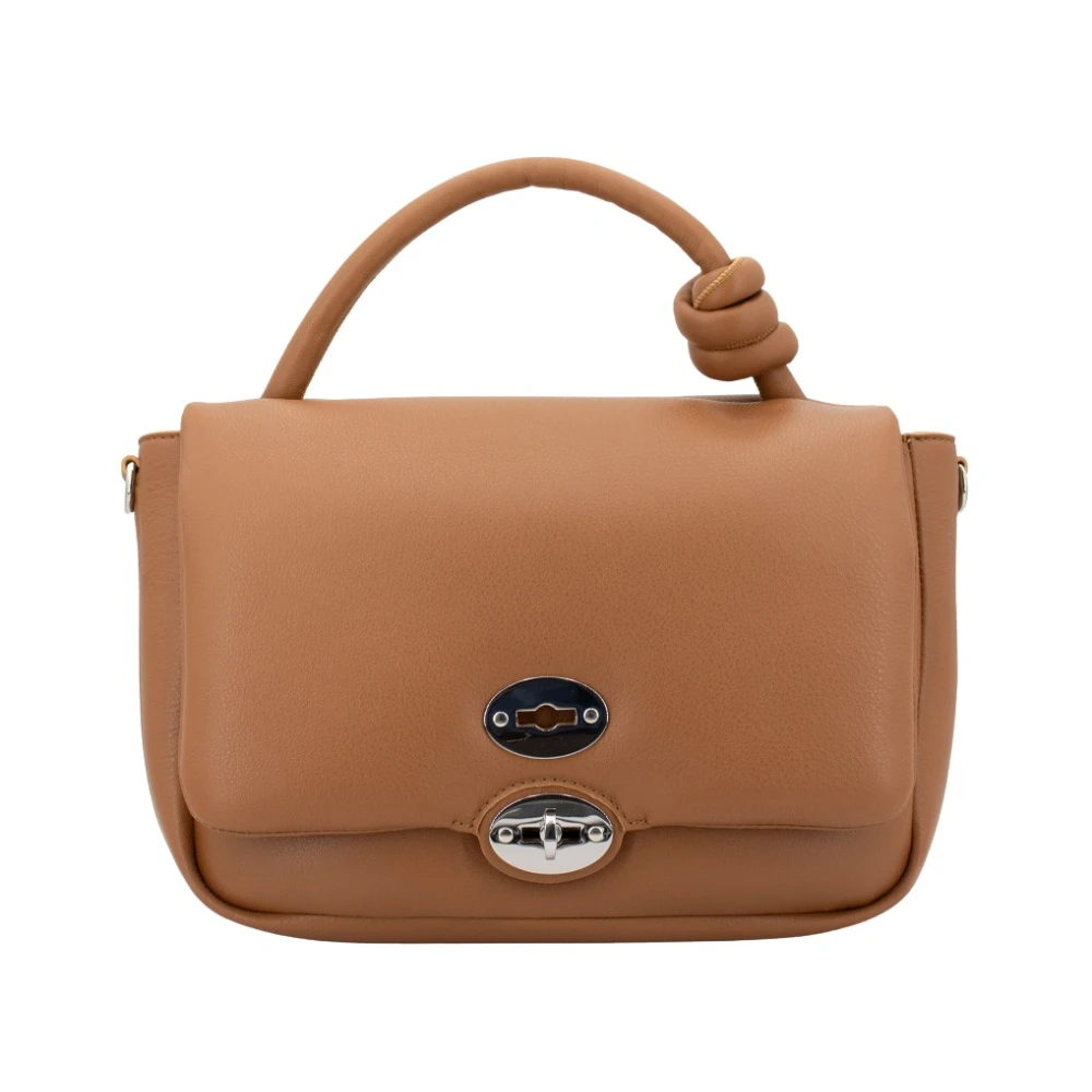 Zanellato Knoop Schoudertas met Draaisluiting Beige Dames
