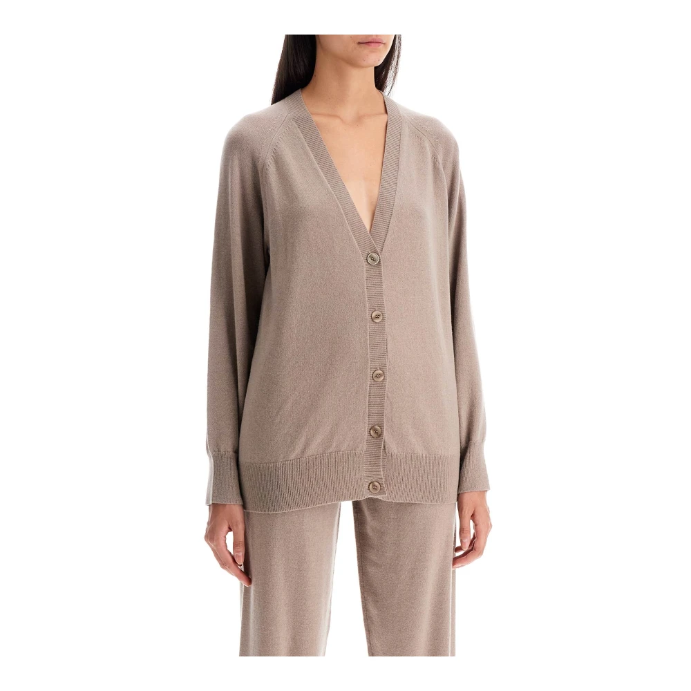 Max Mara Zachte Wol Kasjmier V-Hals Vest Brown Dames