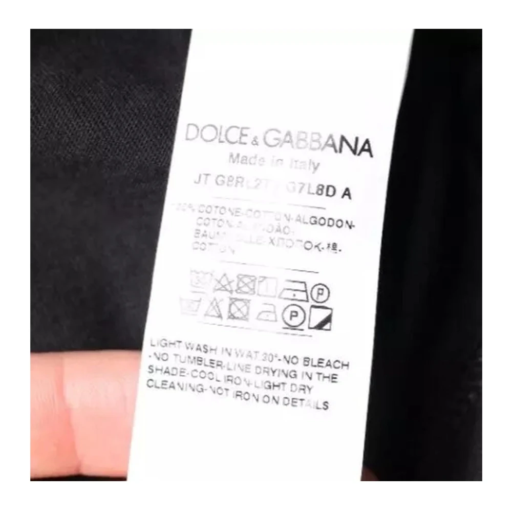 Dolce & Gabbana Blauw Kroon Geborduurd T-shirt Blue Heren