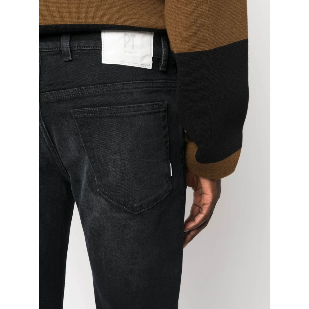PT Torino Slim Blauw-Zwart Denim Jeans voor Heren Black Heren
