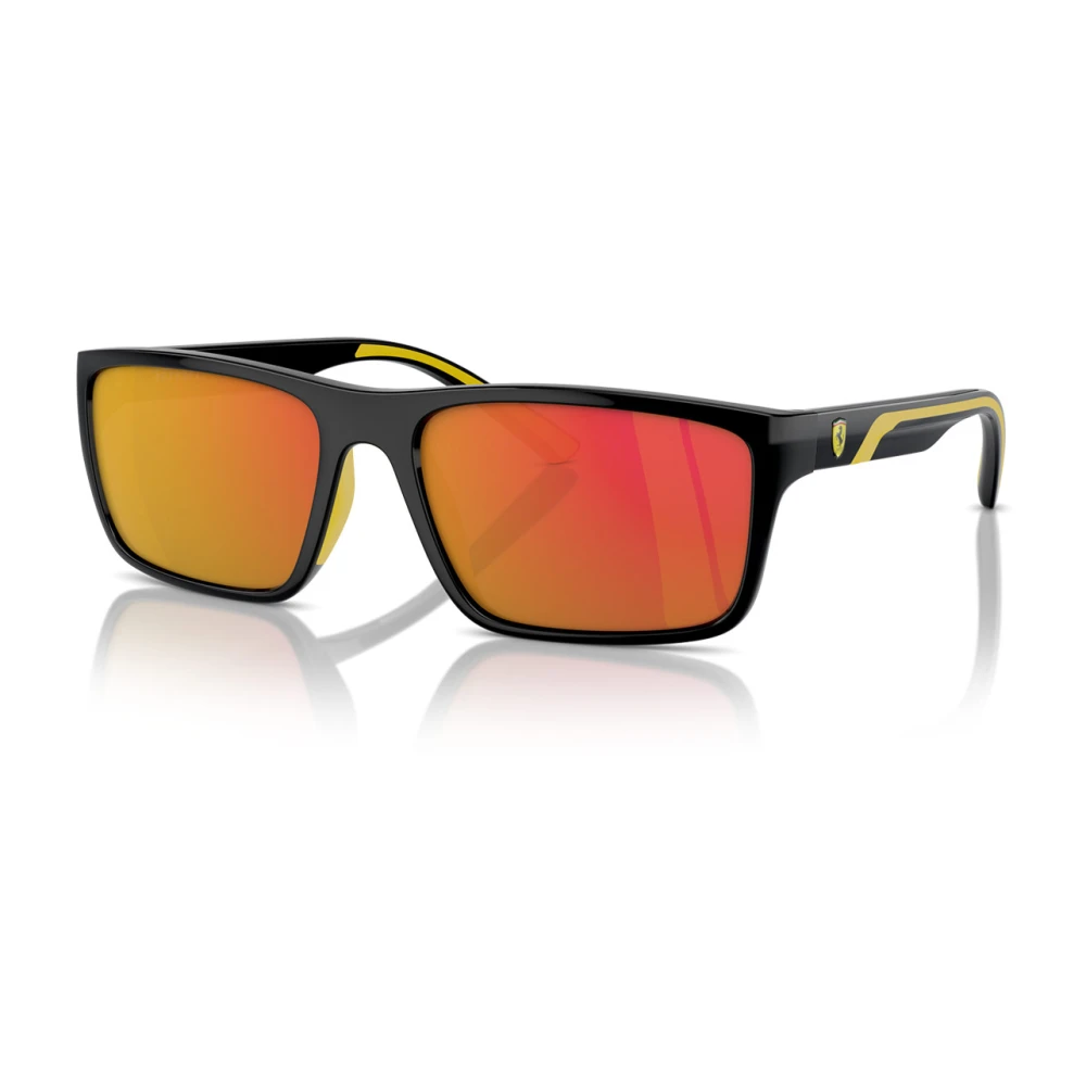 Ferrari Men's Red Rectangular Sunglasses Mirro Lenses